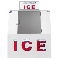 Leer 40ASL-R290 51 inch Outdoor Auto Defrost Ice Merchandiser with Slanted Front and Galvanized Steel Door
