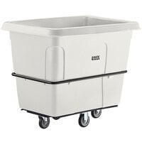 Lavex 16 Cubic Foot White Leakproof Cube Truck (1000 lb. Capacity)