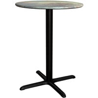 Lancaster Table & Seating Excalibur 36" Round Counter Height Table with Textured Canyon Painted Metal Finish and Cross Base Plate