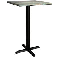 Lancaster Table & Seating Excalibur 23 5/8" x 23 5/8" Square Counter Height Table with Textured Canyon Painted Metal Finish and Cross Base Plate