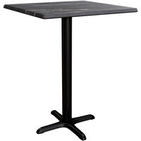 Lancaster Table & Seating Excalibur 27 1/2" x 27 1/2" Square Counter Height Table with Smooth Letizia Finish and Cross Base Plate