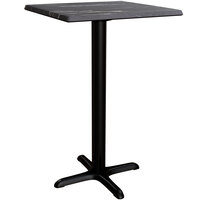 Lancaster Table & Seating Excalibur 23 5/8" x 23 5/8" Square Counter Height Table with Smooth Letizia Finish and Cross Base Plate