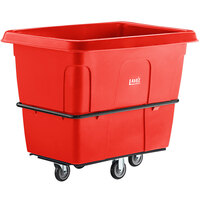 Lavex Industrial 16 Cubic Foot Red Leakproof Cube Truck (1000 lb. Capacity)