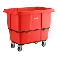 Lavex 16 Cubic Foot Red Leakproof Cube Truck (1000 lb. Capacity)