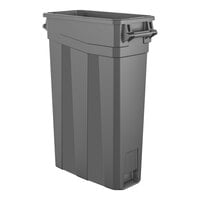 Suncast TCNH2030 23 Gallon Gray Slim Rectangular Trash Can with Handles
