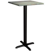 Lancaster Table & Seating Excalibur 23 5/8" x 23 5/8" Square Bar Height Table with Textured Canyon Painted Metal Finish and Cross Base Plate