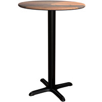Lancaster Table & Seating Excalibur 31 1/2" Round Counter Height Table with Textured Farmhouse Finish and Cross Base Plate