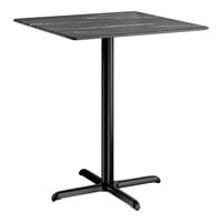 Lancaster Table & Seating Excalibur 36" x 36" Square Bar Height Table with Smooth Letizia Finish and Cross Base Plate