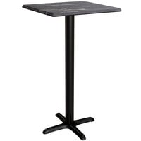 Lancaster Table & Seating Excalibur 23 5/8" x 23 5/8" Square Bar Height Table with Smooth Letizia Finish and Cross Base Plate