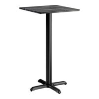 Lancaster Table & Seating Excalibur 24" x 24" Square Bar Height Table with Smooth Letizia Finish and Cross Base Plate