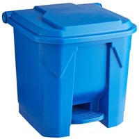 Lavex 32 Qt. / 8 Gallon Blue Rectangular Step-On Trash Can