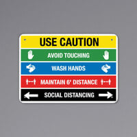 Use Caution / Avoid Touching Engineer Grade Reflective Multi-Color Aluminum Sign with Symbols - 10 inch x 7 inch