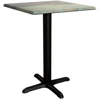 Lancaster Table & Seating Excalibur 23 5/8" x 23 5/8" Square Standard Height Table with Textured Canyon Painted Metal Finish and Cross Base Plate