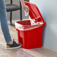 Lavex Janitorial 32 Qt. / 8 Gallon Red Rectangular Step-On Trash Can