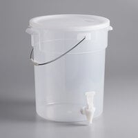 Choice 6 Gallon Clear Round Dispenser for Handwashing with Set of Labels