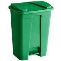 Lavex Janitorial 16 Qt. / 4 Gallon Green Rectangular Step-On Trash Can