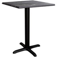 Lancaster Table & Seating Excalibur 23 5/8" x 23 5/8" Square Standard Height Table with Smooth Letizia Finish and Cross Base Plate