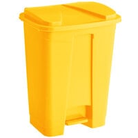 Lavex Janitorial 16 Qt. / 4 Gallon Yellow Rectangular Step-On Trash Can
