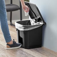 Lavex Janitorial 32 Qt. / 8 Gallon Black Rectangular Step-On Trash Can