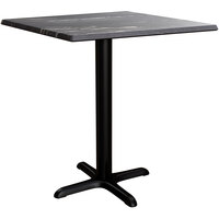 Lancaster Table & Seating Excalibur 27 1/2 inch x 27 1/2 inch Square Dining Height Table with Smooth Letizia Finish and Cross Base Plate
