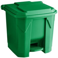 Lavex Janitorial 32 Qt. / 8 Gallon Green Rectangular Step-On Trash Can