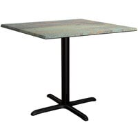 Lancaster Table & Seating Excalibur 36" x 36" Square Dining Height Table with Textured Canyon Painted Metal Finish and Cross Base Plate
