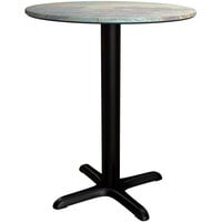 Lancaster Table & Seating Excalibur 31 1/2" Round Dining Height Table with Textured Canyon Painted Metal Finish and Cross Base Plate