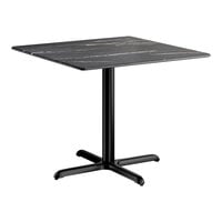 Lancaster Table & Seating Excalibur 36" x 36" Square Standard Height Table with Smooth Letizia Finish and Cross Base Plate