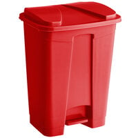 Lavex Janitorial 16 Qt. / 4 Gallon Red Rectangular Step-On Trash Can
