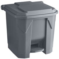 Lavex Janitorial 32 Qt. / 8 Gallon Gray Rectangular Step-On Trash Can