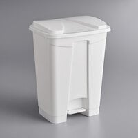 Lavex 16 Qt. / 4 Gallon White Rectangular Step-On Trash Can