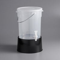 Choice 6 Gallon Clear Round Dispenser with Black Base and Set of Labels
