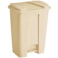 Lavex Janitorial 16 Qt. / 4 Gallon Beige Rectangular Step-On Trash Can