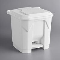 Lavex 32 Qt. / 8 Gallon White Rectangular Step-On Trash Can