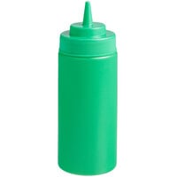 Choice 16 oz. Green Wide Mouth Squeeze Bottle   - 6/Pack