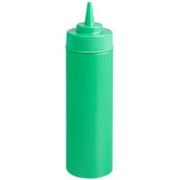 Choice 12 oz. Green Wide Mouth Squeeze Bottle   - 6/Pack