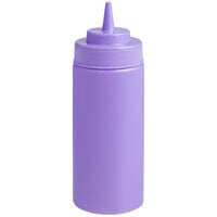 Choice 16 oz. Purple Wide Mouth Squeeze Bottle - 6/Pack