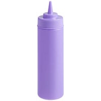 Choice 12 oz. Purple Wide Mouth Squeeze Bottle   - 6/Pack