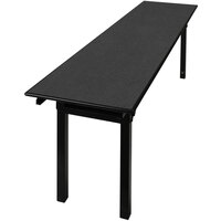 Resilient 18 inch x 72 inch Folding Seminar Table with High-Pressure Laminate Top and Square Legs - Graphite Nebula