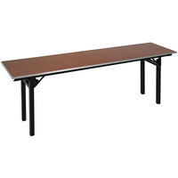 Resilient 18 inch x 96 inch Folding Seminar Table with Plywood Top and Square Legs