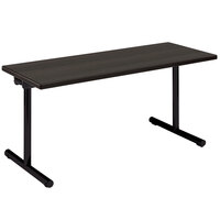 Resilient Revolution 24 inch x 96 inch Folding Seminar Table with High-Pressure Laminate Top and T-Legs - Graphite Nebula