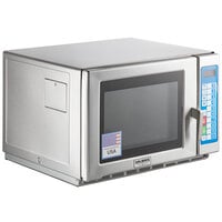 Solwave Ameri-Series Medium-Duty Stainless Steel Commercial Microwave with Push Button Controls - 208/240V, 2,100W