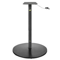 FLAT Tech UR30 30 inch Self-Stabilizing Round Black Table Base with Height Adjusting Pneumatic Post