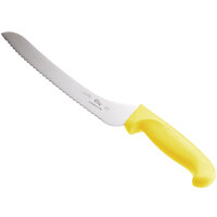 Choice 9 inch Offset Serrated Edge Bread Knife with Yellow Handle