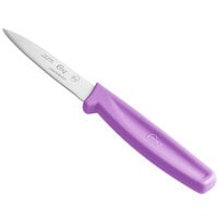 Choice 3 1/4 inch Smooth Edge Paring Knife with Purple Handle