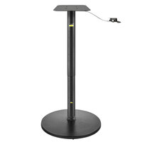 FLAT Tech UR22 22 inch Self-Stabilizing Round Black Table Base with Height Adjusting Pneumatic Post