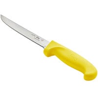 Choice 6 inch Serrated Edge Utility Knife with Yellow Handle