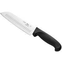 Choice 7 inch Santoku Knife with Granton Edge and Black Handle