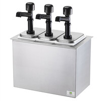 Server SB-3DI 79820 Cold Station Drop-In Condiment Dispenser with 3 Jars and 3 Solution Pumps