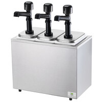 Server SB-3 79810 Cold Station Countertop Condiment Dispenser with 3 Jars and 3 Solution Pumps